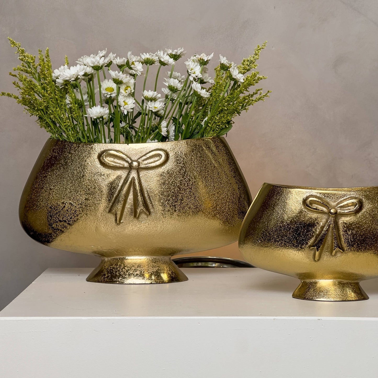 Large Gold Bow Accent Vase - Purpose + Passion Boutique