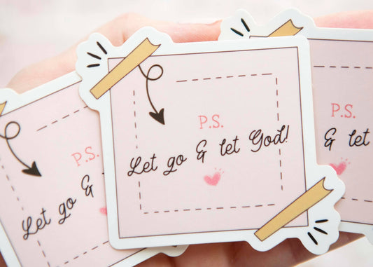 Let Go and Let God Post - It Note Vinyl Sticker - Purpose + Passion Boutique