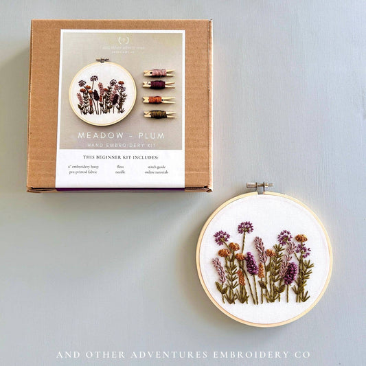 Meadow in Plum Hand Embroidery Kit - Purpose + Passion Boutique
