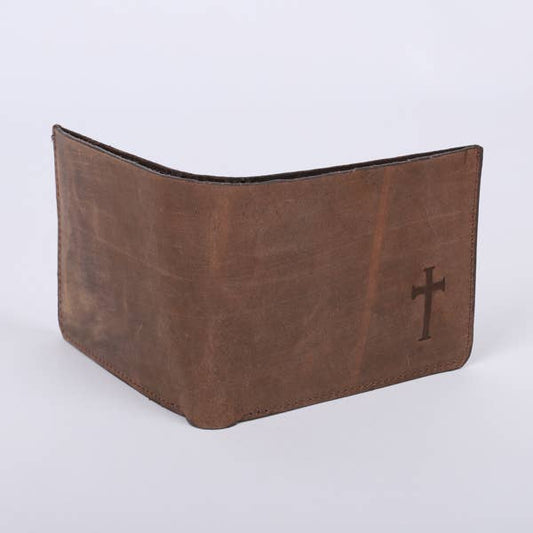 Men's Cross Leather Wallet - Purpose + Passion Boutique