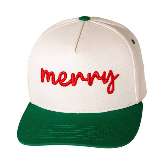 MERRY Message Embroidered Snapback Cap - Purpose + Passion Boutique