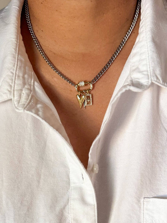 Mixed Tone Heart Necklace - Purpose + Passion Boutique