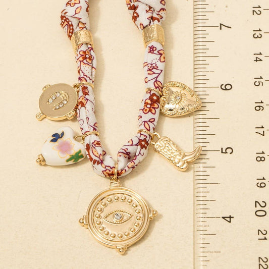 Multi Western Charms Paisley Bandana Necklace - Purpose + Passion Boutique