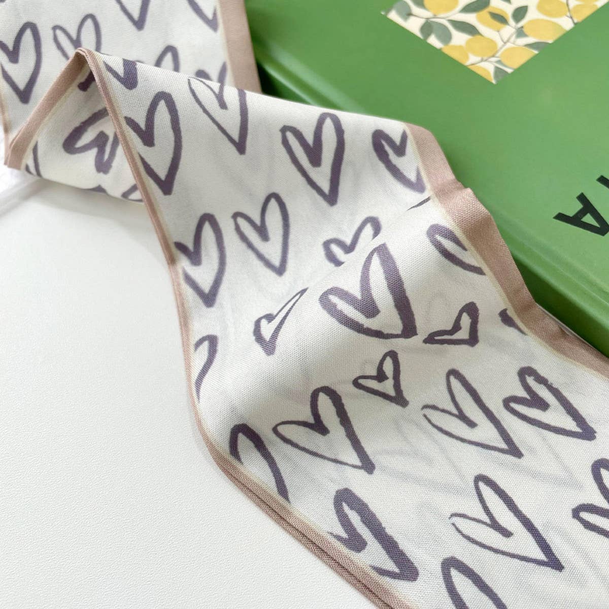 Neutral Long Twilly Scarf - Purpose + Passion Boutique