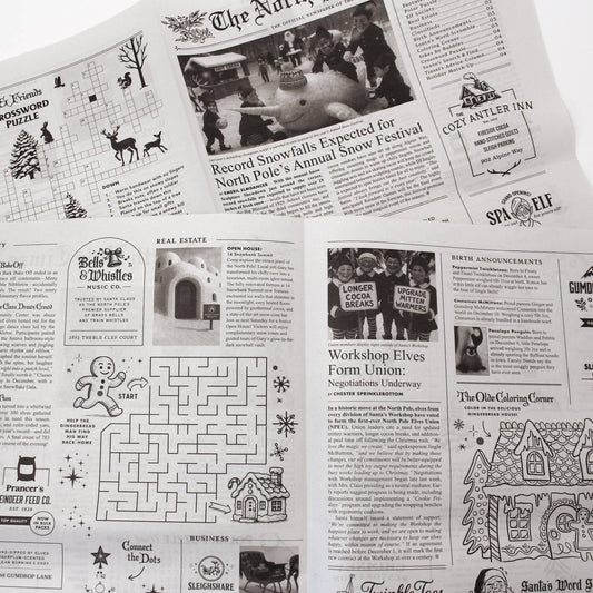 North Pole Times Holiday Newspaper and Gift Wrap - Purpose + Passion Boutique