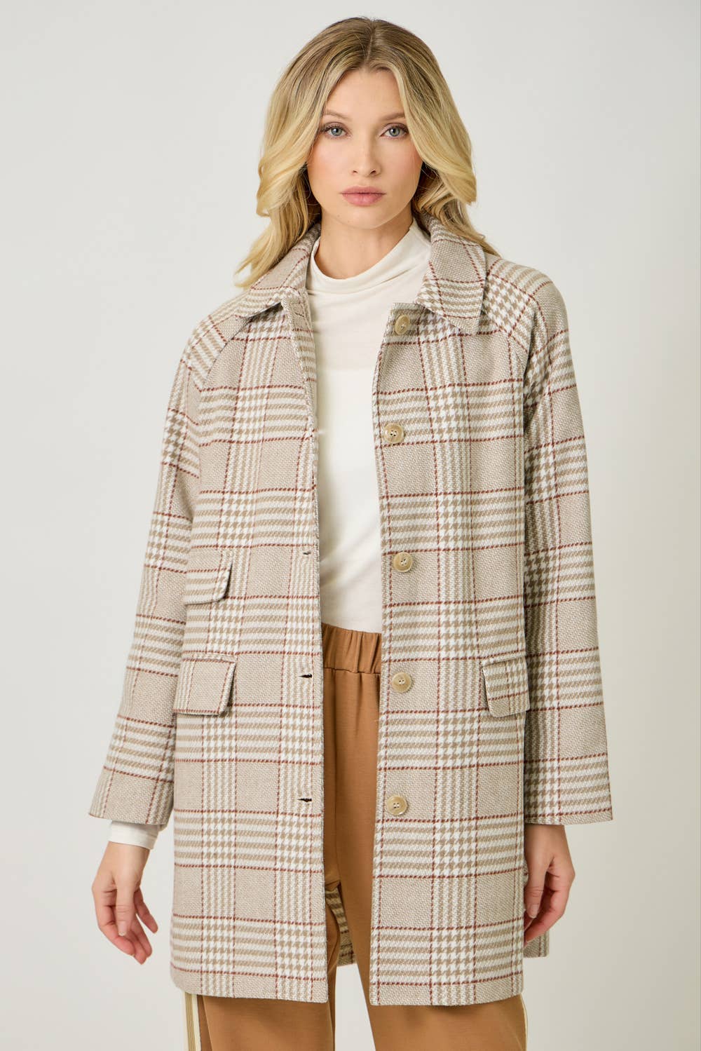 Oatmeal Mix Single Breasted Midi Coat - Purpose + Passion Boutique