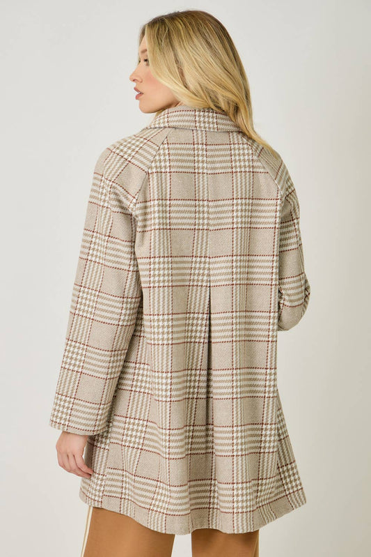 Oatmeal Mix Single Breasted Midi Coat - Purpose + Passion Boutique