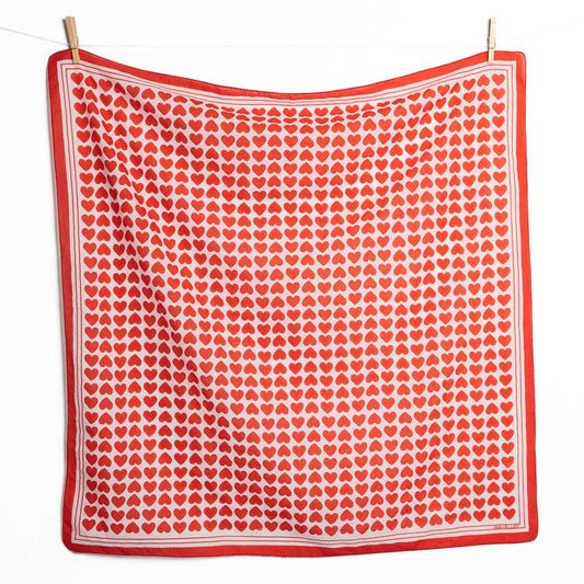 Olivia Square Heart Print Scarf - Purpose + Passion Boutique