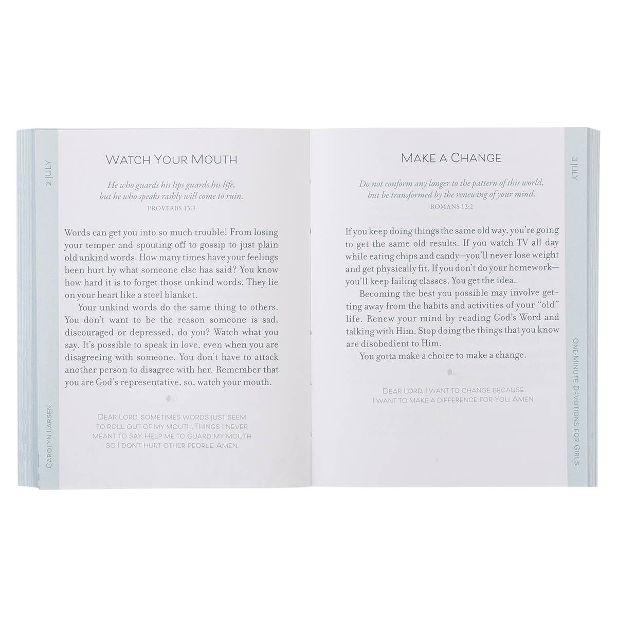 One - Minute Devotions for Girls Softcover - Purpose + Passion Boutique