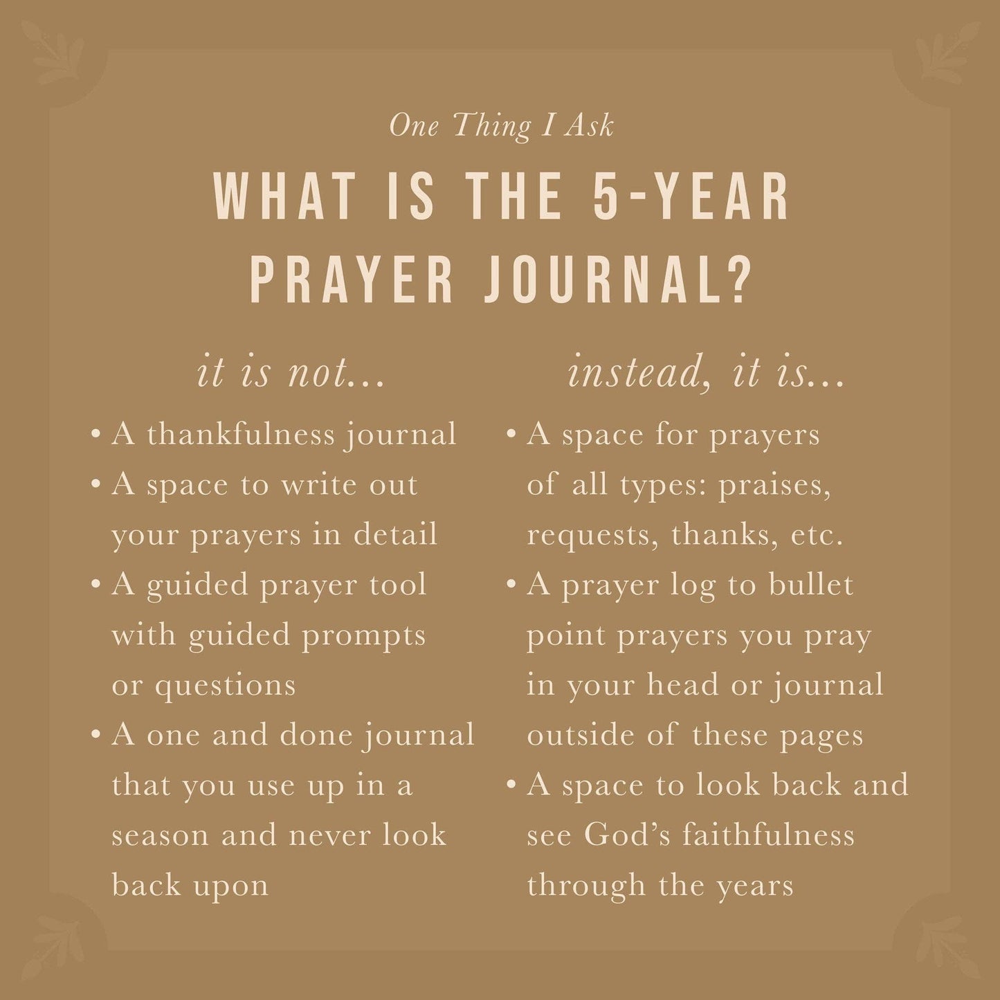 One Thing I Ask 5 - Year Prayer Journal: Stockholm Theme - Purpose + Passion Boutique