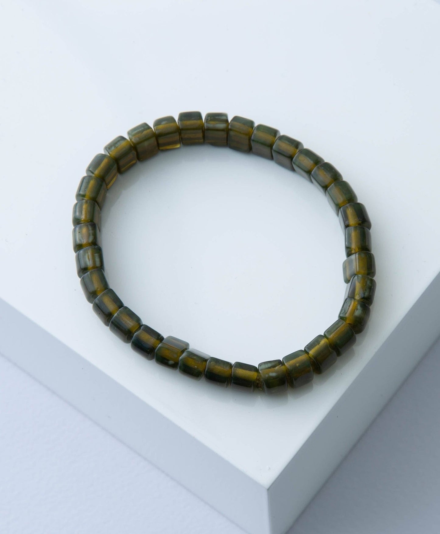 Opaque Glass Bracelet, Dark Olive - Purpose + Passion Boutique