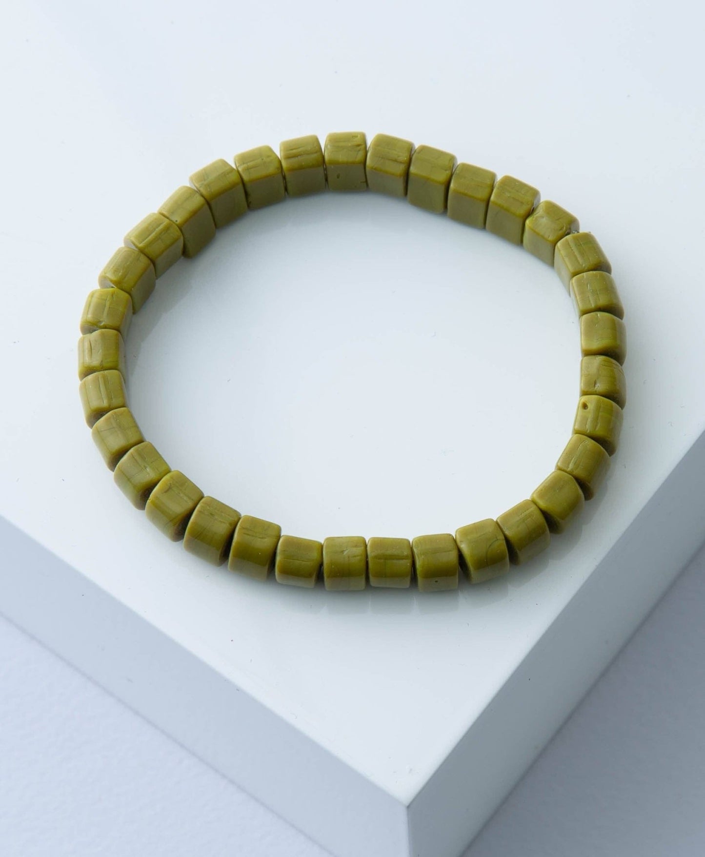 Opaque Glass Bracelet, Moss - Purpose + Passion Boutique