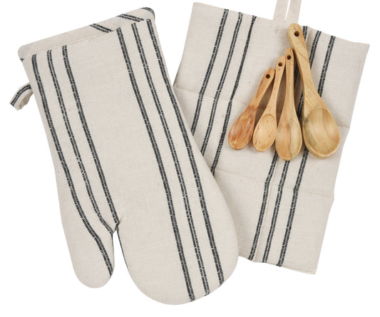 Oven Mitt, Pot Holder & Mini Wooden Spoons Baking Gift Set - Purpose + Passion Boutique