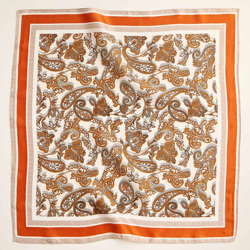 Paisley Floral Printed Square Silky Satin Scarf - Purpose + Passion Boutique