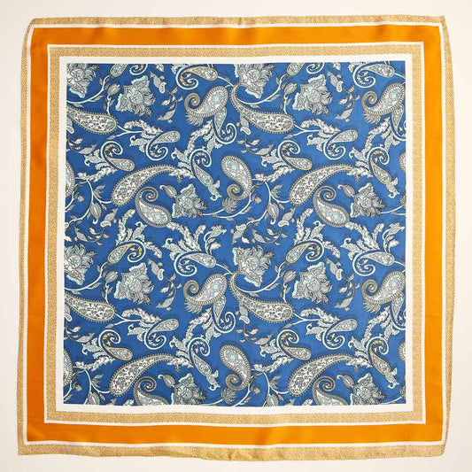 Paisley Floral Printed Square Silky Satin Scarf - Purpose + Passion Boutique