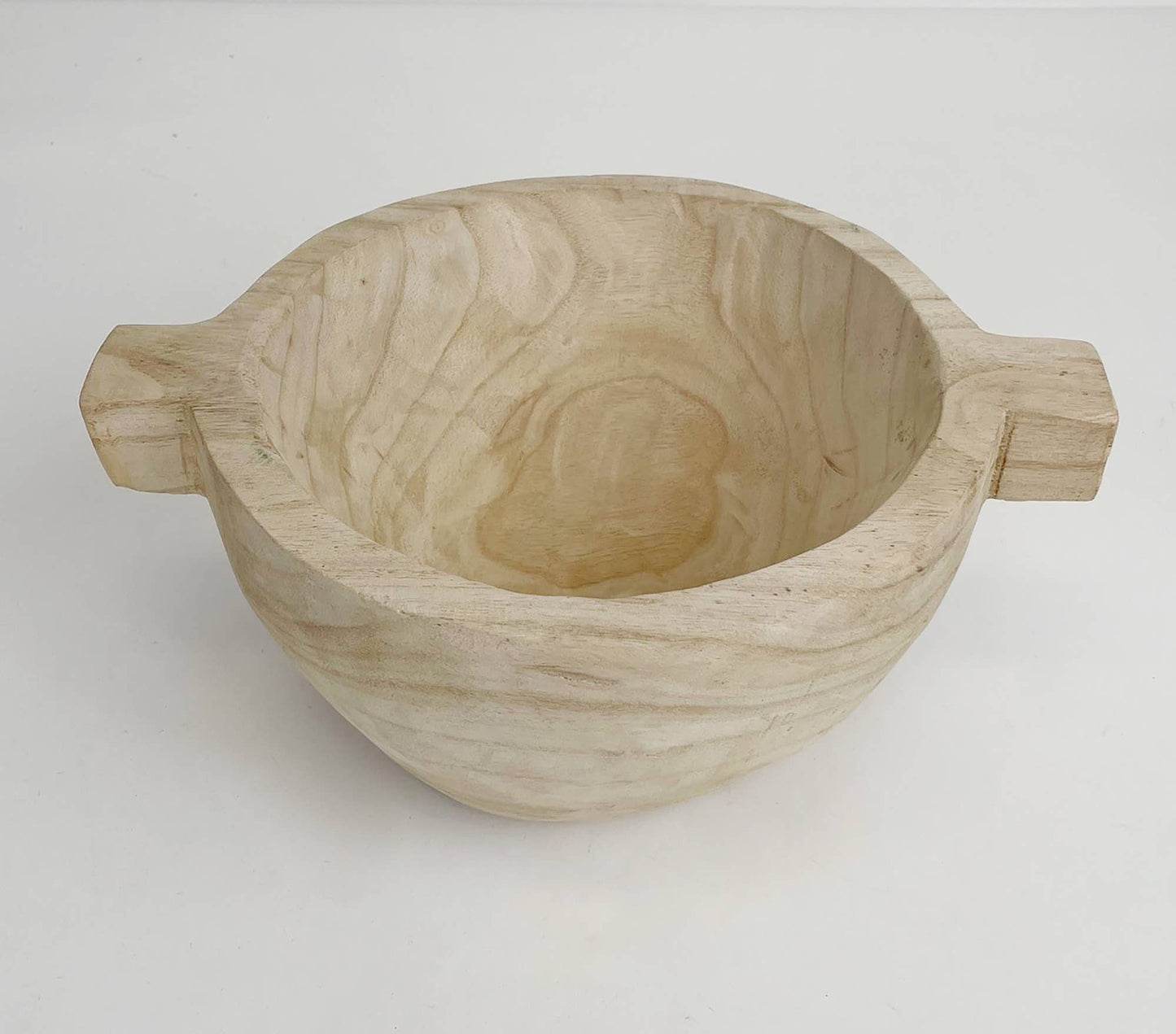 Paulownia Wood Round Bowl with Wood Handles - Purpose + Passion Boutique