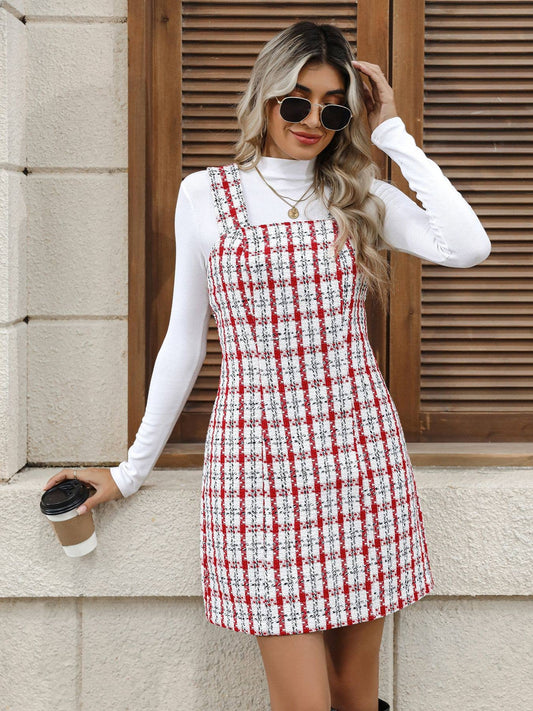 Plaid Jumper Dress - Purpose + Passion Boutique