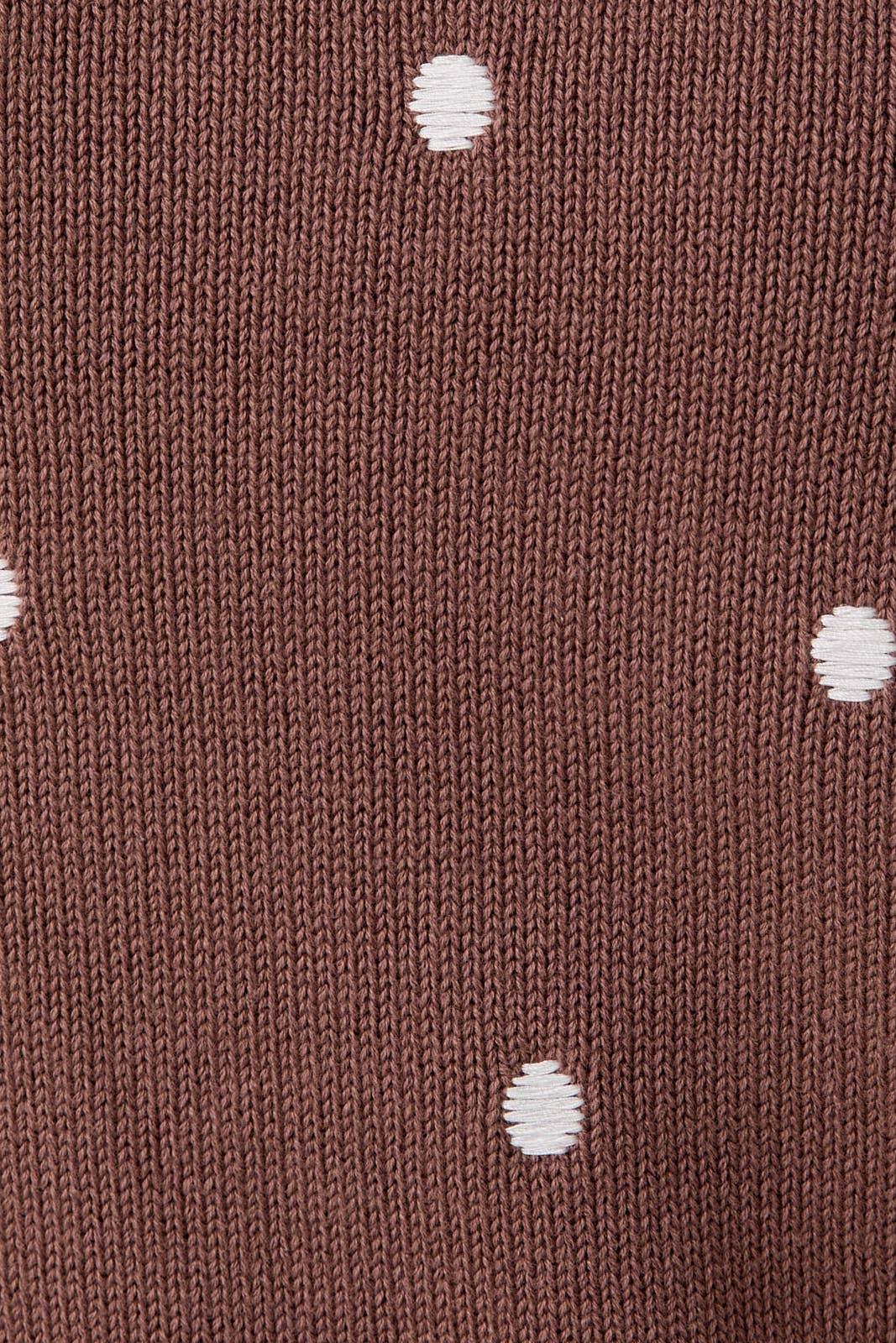Polka Dot Brown Embroidered Sweater - Purpose + Passion Boutique