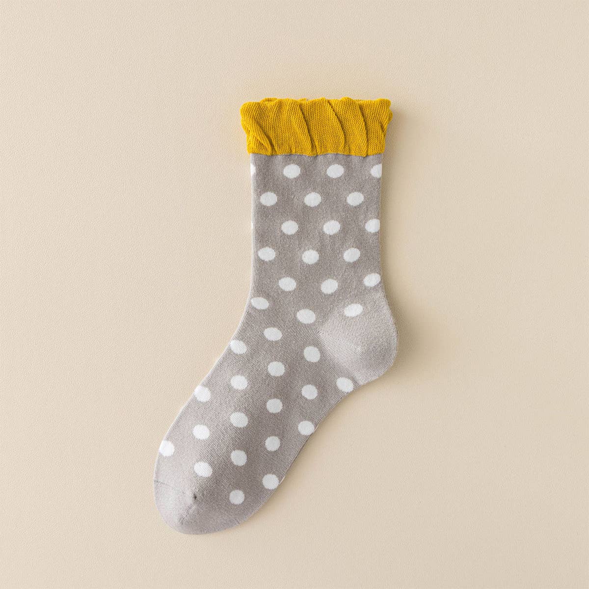 Polka Dot Lace Sweet Bubble Socks - Light Grey - Purpose + Passion Boutique