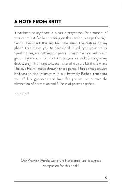 Prayers for Peace: A Guide to Beat Lies with Truth & Worship - Purpose + Passion Boutique