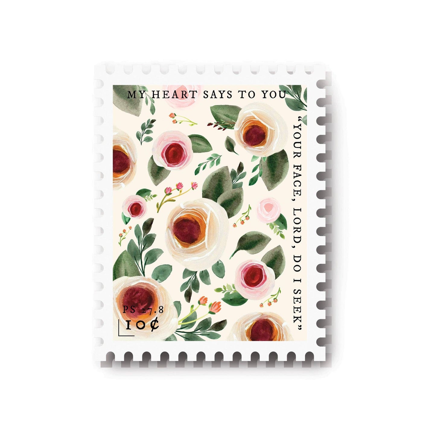 Psalm 27:8 Stamp Sticker - Purpose + Passion Boutique