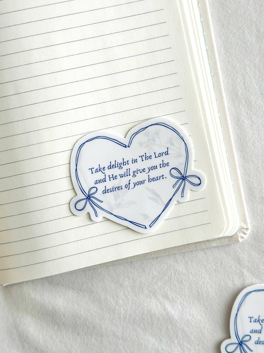 Psalm 37:4, Bible Verse Sticker - Purpose + Passion Boutique