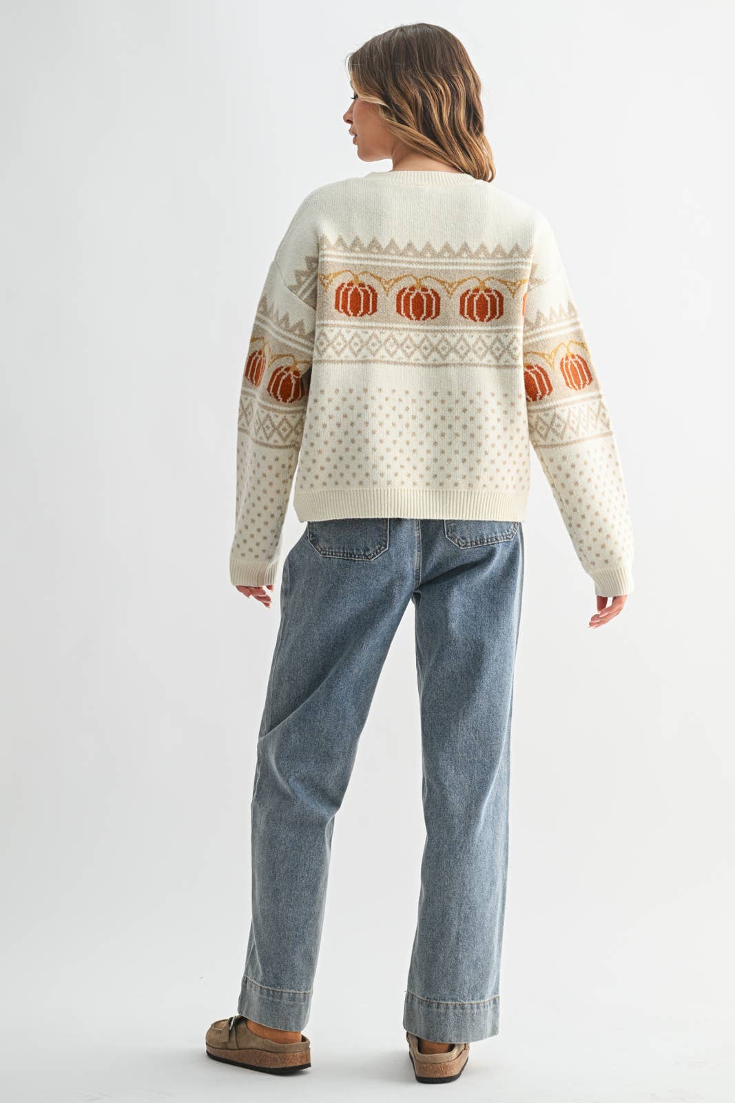 Pumpkin Jacquard Sweater - Purpose + Passion Boutique