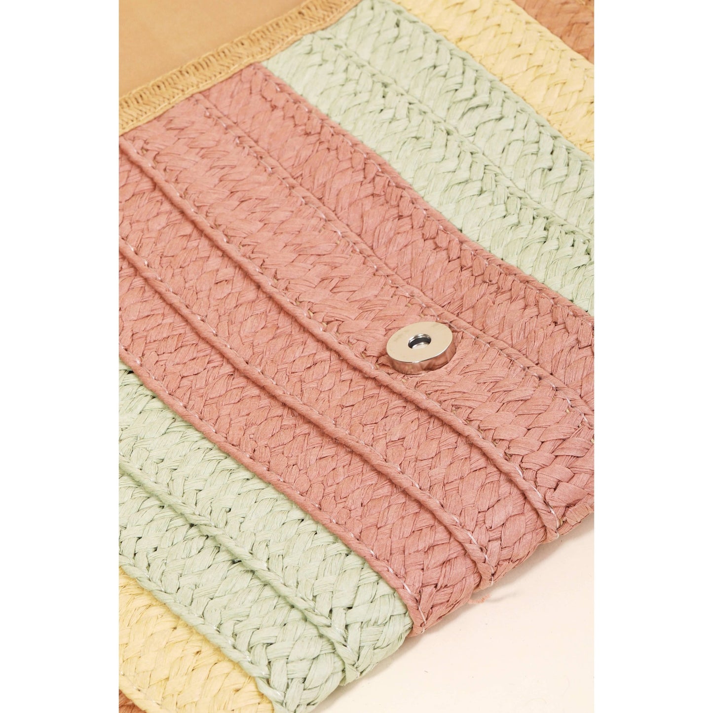 Rainbow Straw Braid Envelope Bag - Purpose + Passion Boutique