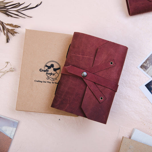 Red Leather Lined Travel Journal - Purpose + Passion Boutique