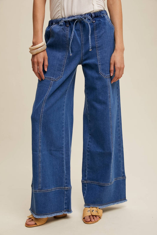Relaxed Wide - Leg Denim Pants - Purpose + Passion Boutique
