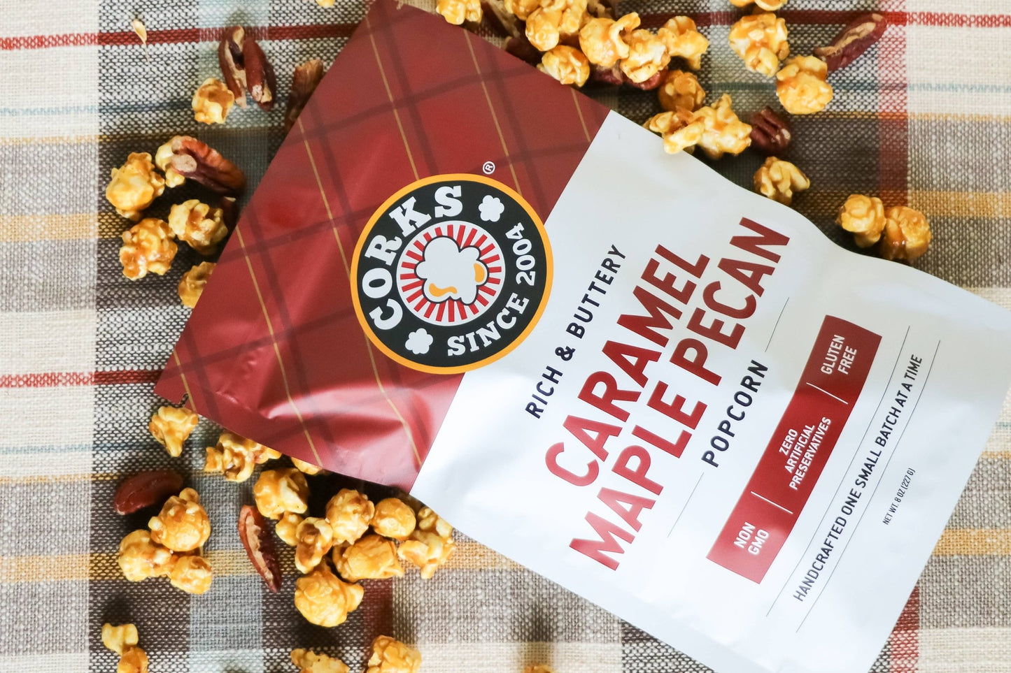 Rich and Buttery Caramel Maple Pecan Popcorn - 8oz - Purpose + Passion Boutique
