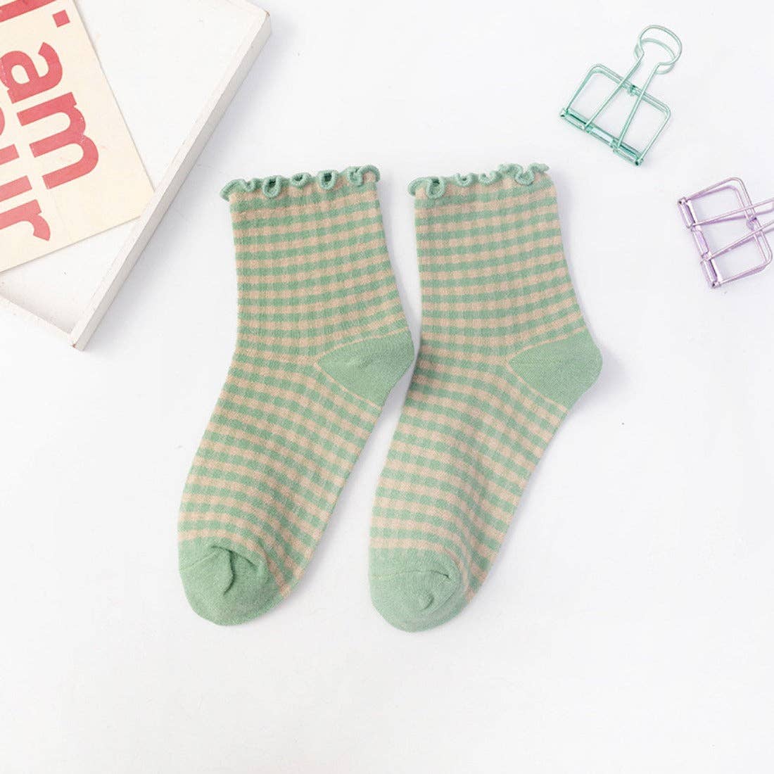 Rufia Colorful Check Pattern Lace Socks - Purpose + Passion Boutique