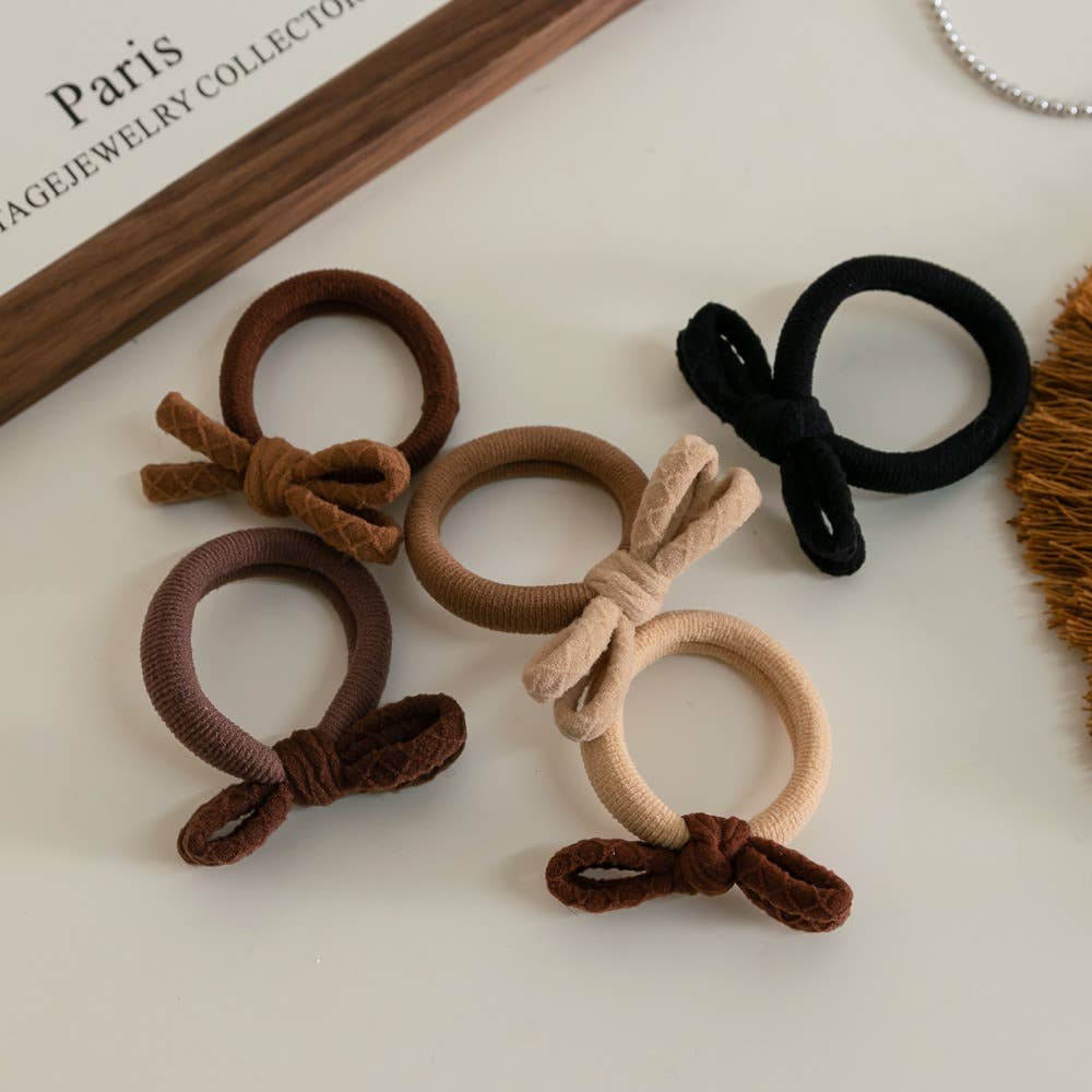 Seamless Bow Hair Tie (Set of 5) - Purpose + Passion Boutique