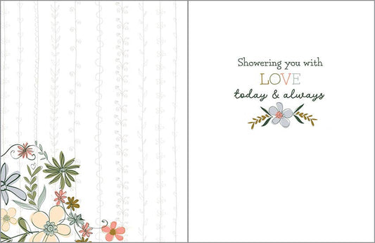 Shower Flowers and Bird Wedding Card - Purpose + Passion Boutique
