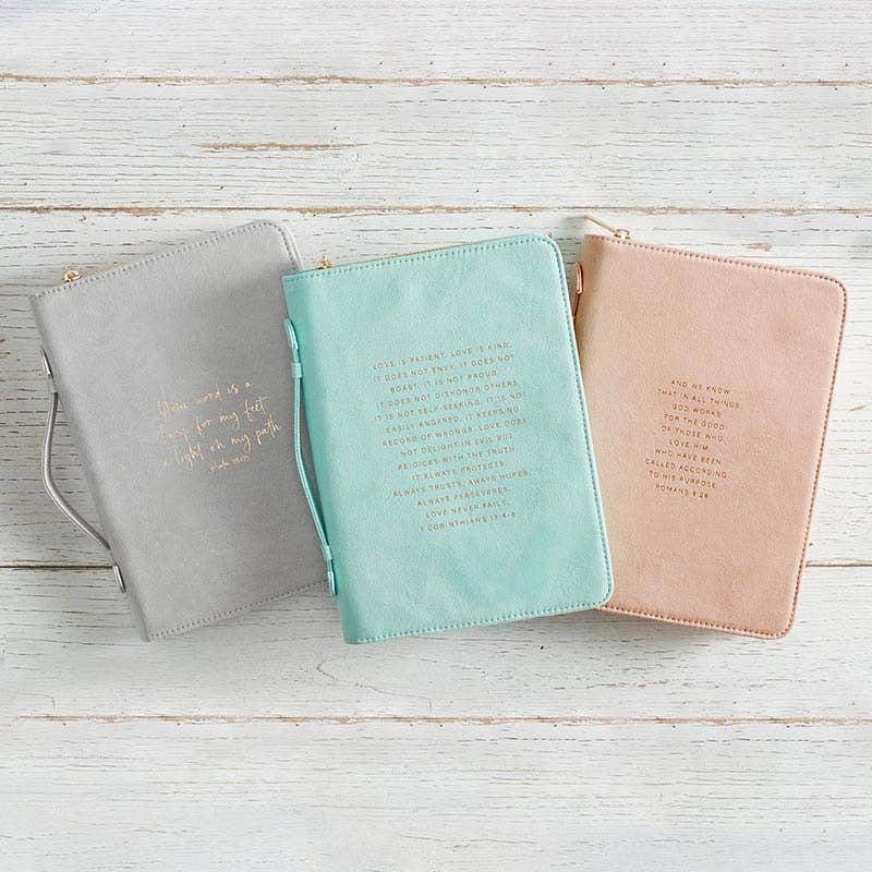 Simply Faith Bible Cover - Romans 8:28 - Purpose + Passion Boutique