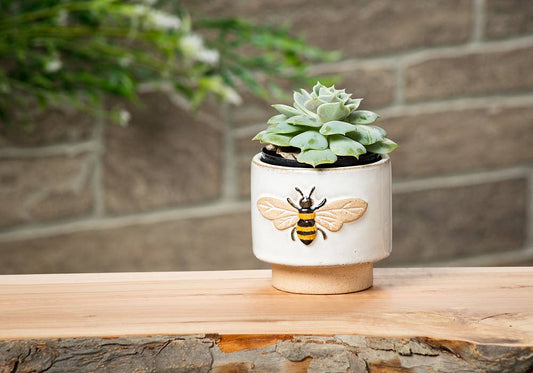 Small Single Emboss Bee Planter - Purpose + Passion Boutique