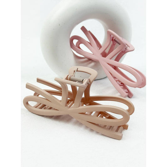 Soft Tone Jumbo Knotted Bow Hair Clip Claw - Purpose + Passion Boutique
