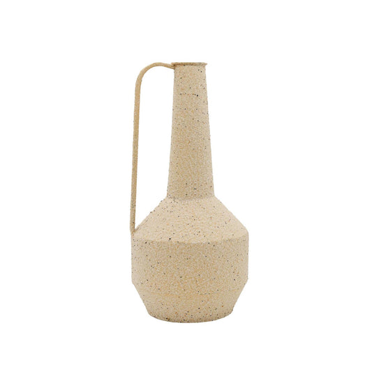 Sonia Textured Pitcher Vase Beige With Handle - Purpose + Passion Boutique