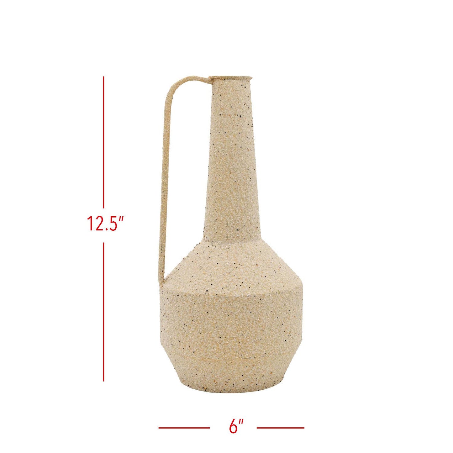 Sonia Textured Pitcher Vase Beige With Handle - Purpose + Passion Boutique