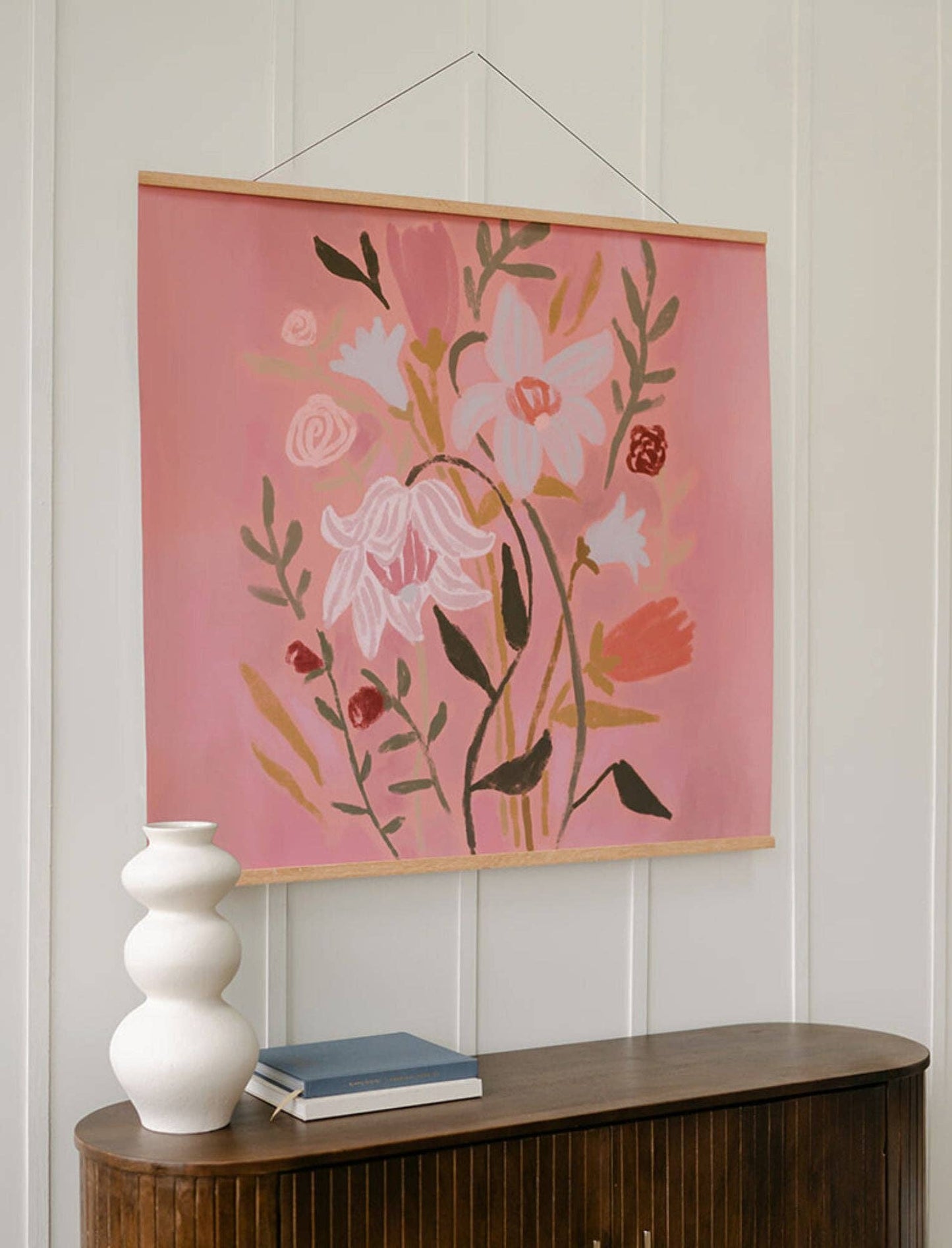 Spring Flowers 40” x 36” Cotton Canvas Banner with Holder - Purpose + Passion Boutique