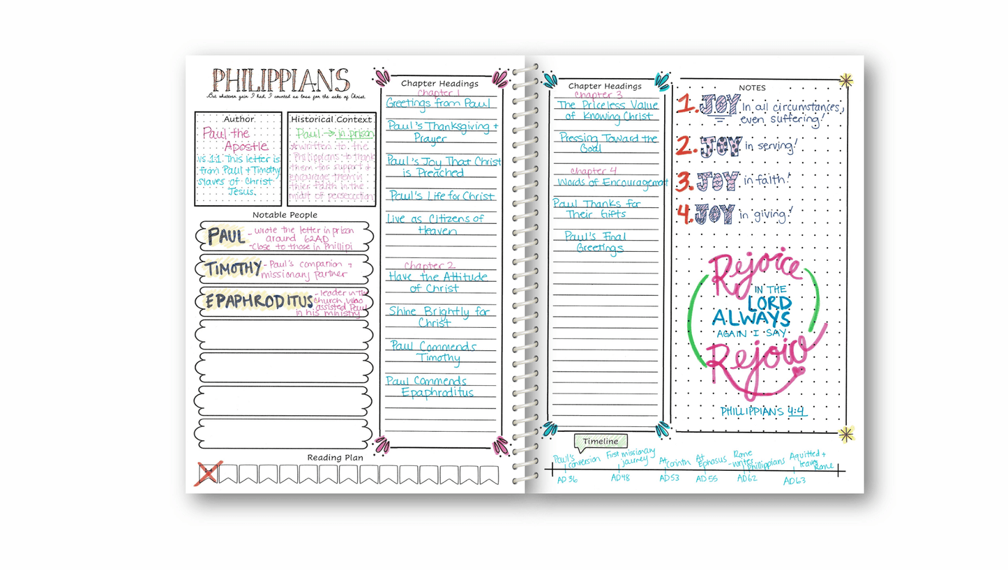 Striped Bible Reading Guide | Spiral - bound Journal - Purpose + Passion Boutique