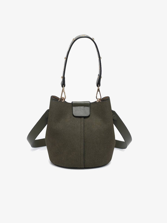 Suede Bucket Bag w/ Top Handle & Inner Bag - Purpose + Passion Boutique