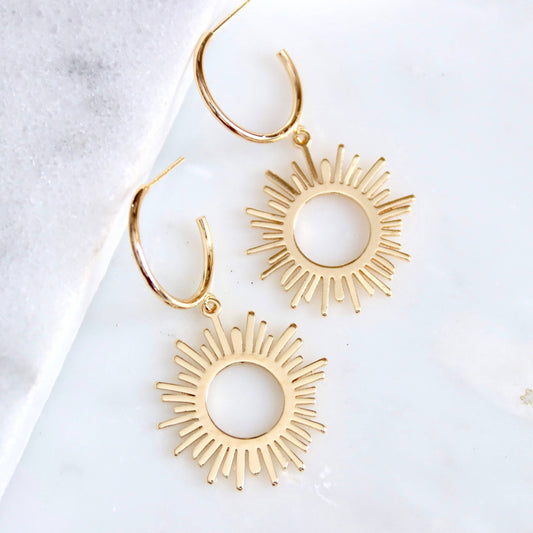 Sun Hoop Earrings - Purpose + Passion Boutique