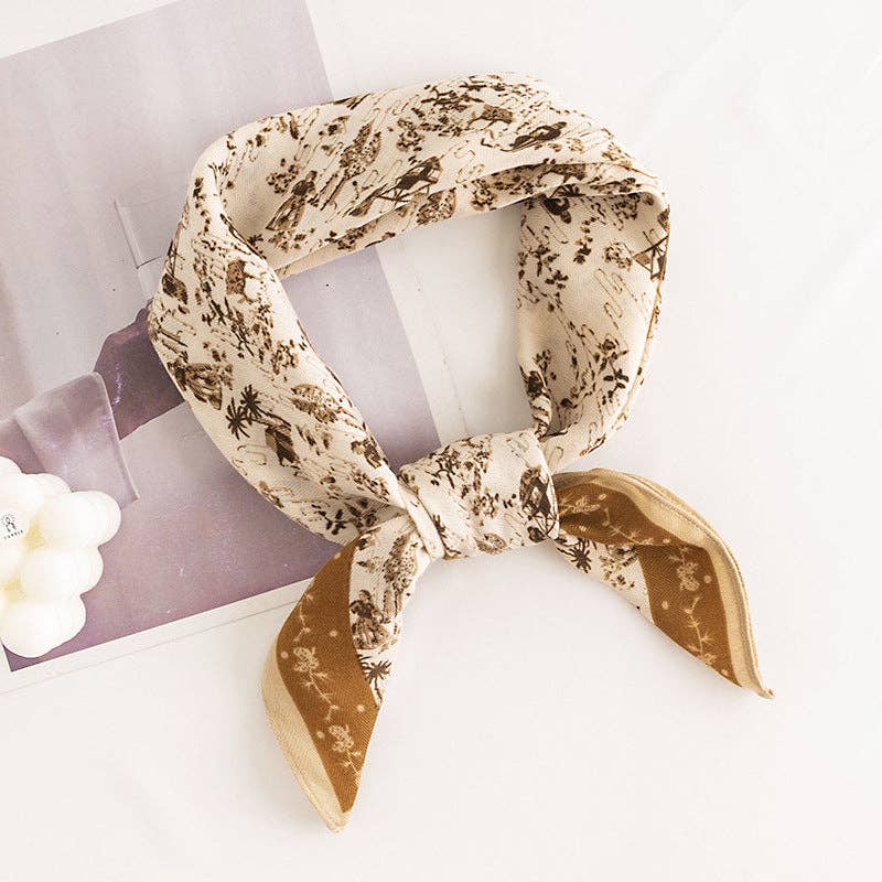 Sweet Floral Print Small Square Scarf - Purpose + Passion Boutique