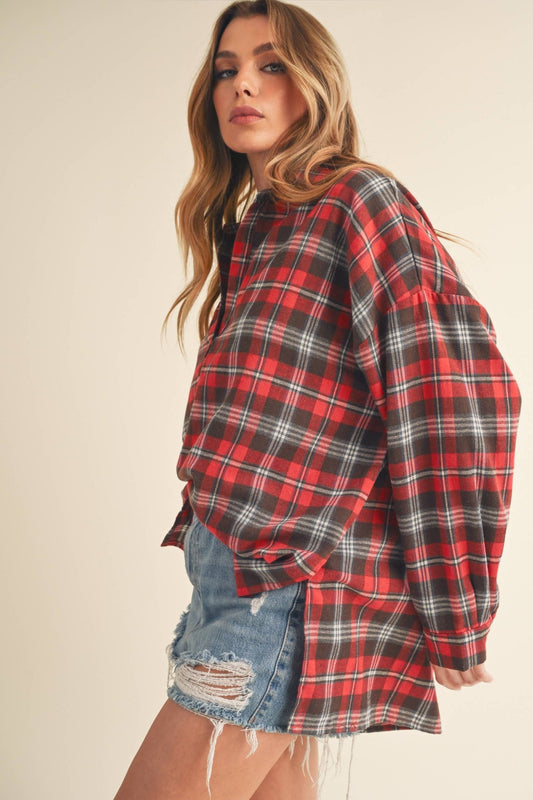 Tamra Pullover Flannel Top - Purpose + Passion Boutique