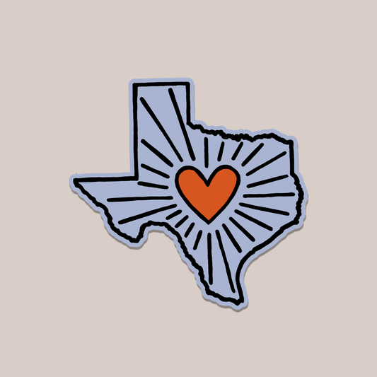 Texas Heart Sticker - Purpose + Passion Boutique