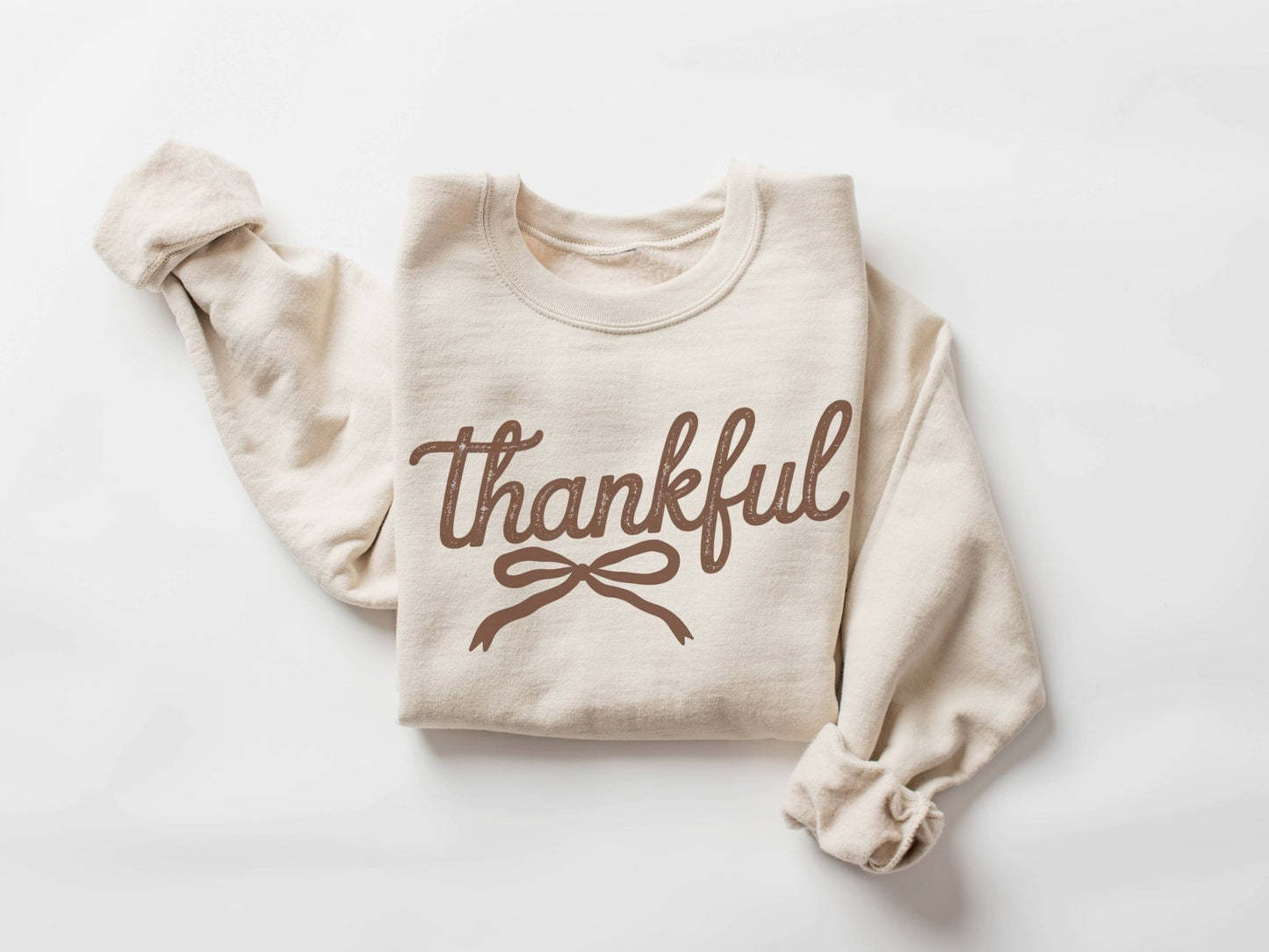 Thankful Bow Crew Neck Sweatshirt - Purpose + Passion Boutique
