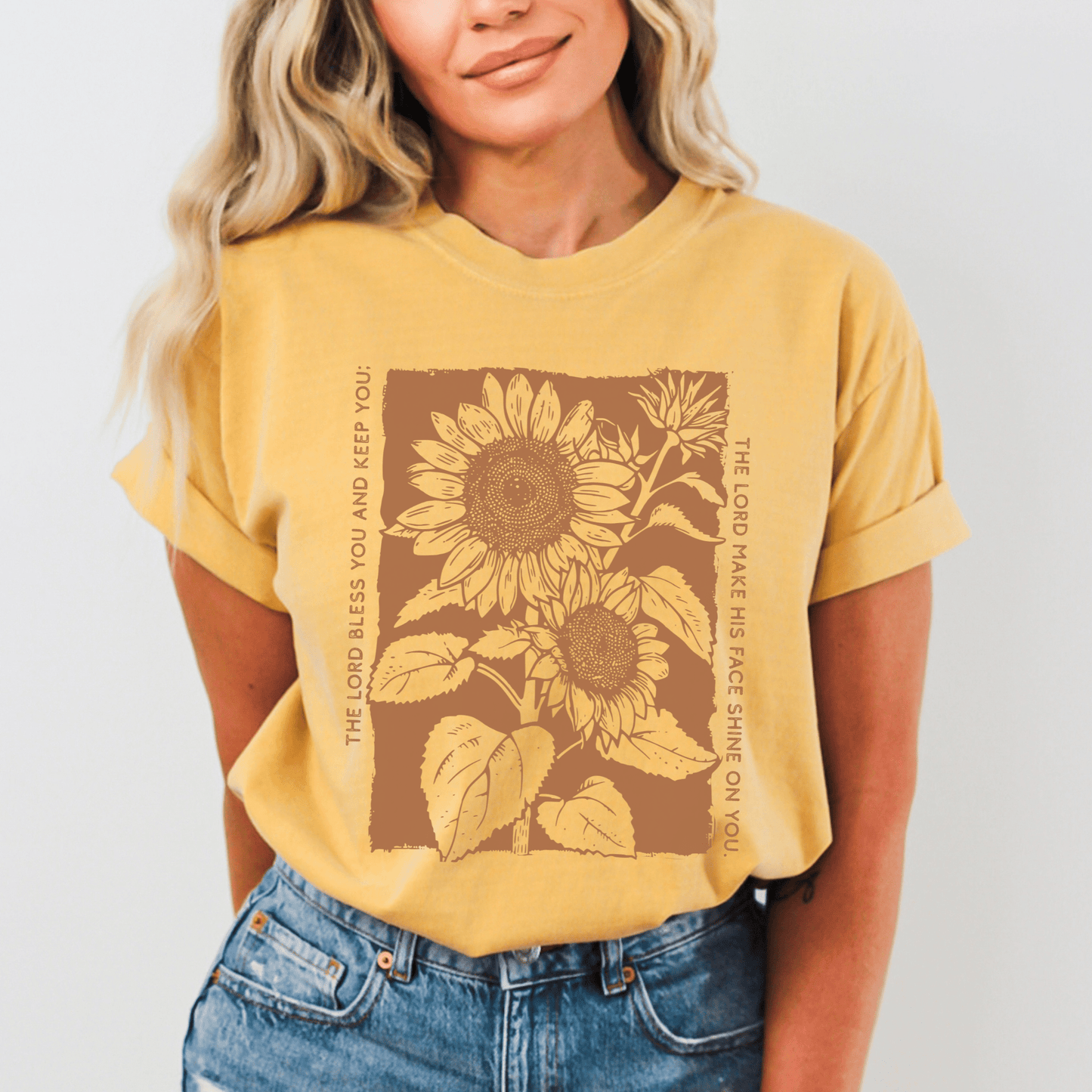 "The Lord Bless You" Sunflower T-shirt - Purpose + Passion Boutique