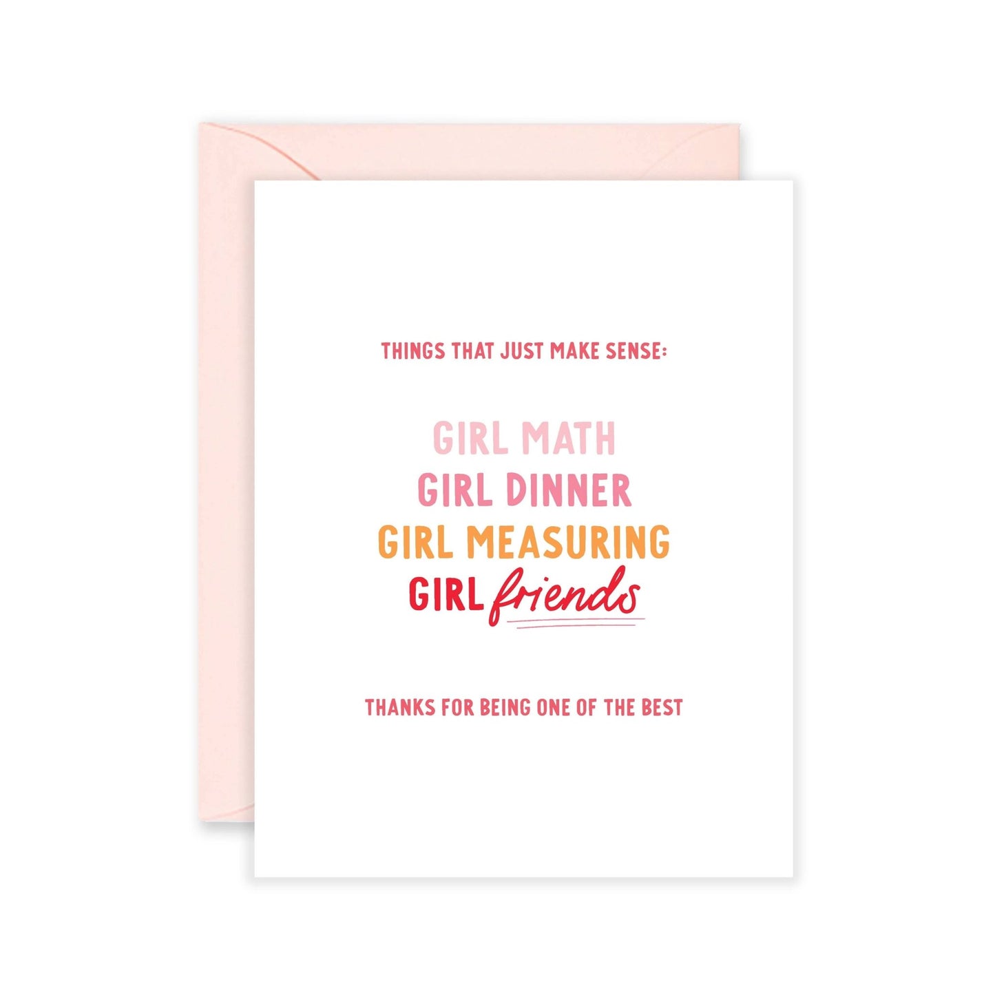 Things That Just Make Sense Friendship Greeting Card - Purpose + Passion Boutique