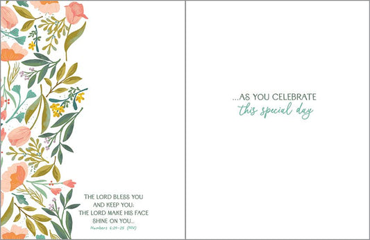 Tulip Cross With Scripture Religious Greeting Card - Purpose + Passion Boutique